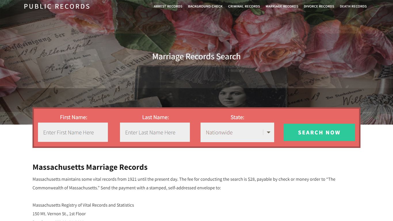 Massachusetts Marriage Records | Enter Name and Search ... - Public Records